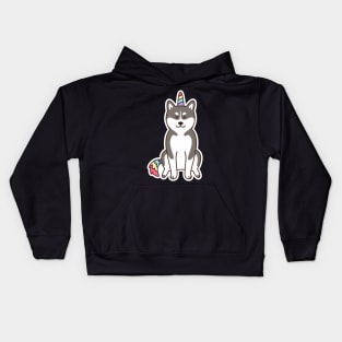 Husky Dog Unicorn Kids Hoodie